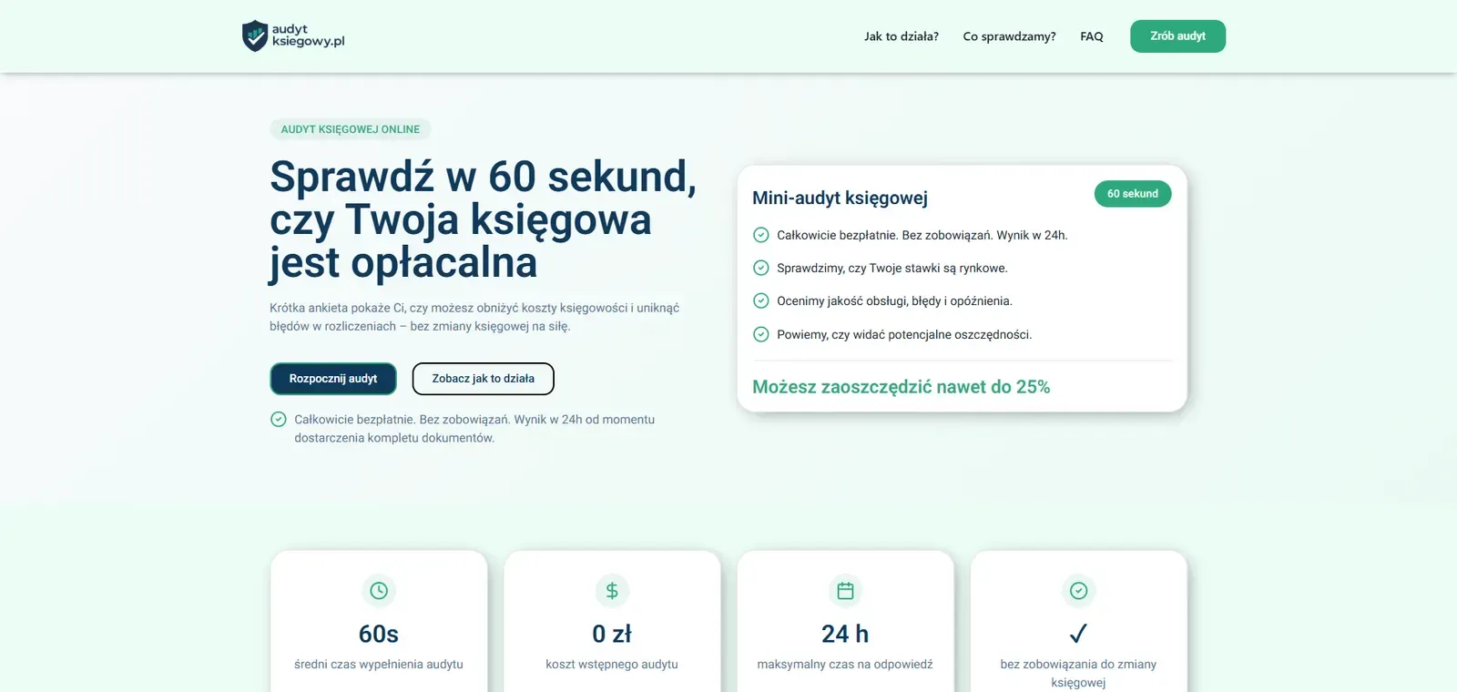 Audyt Księgowy – screen strony