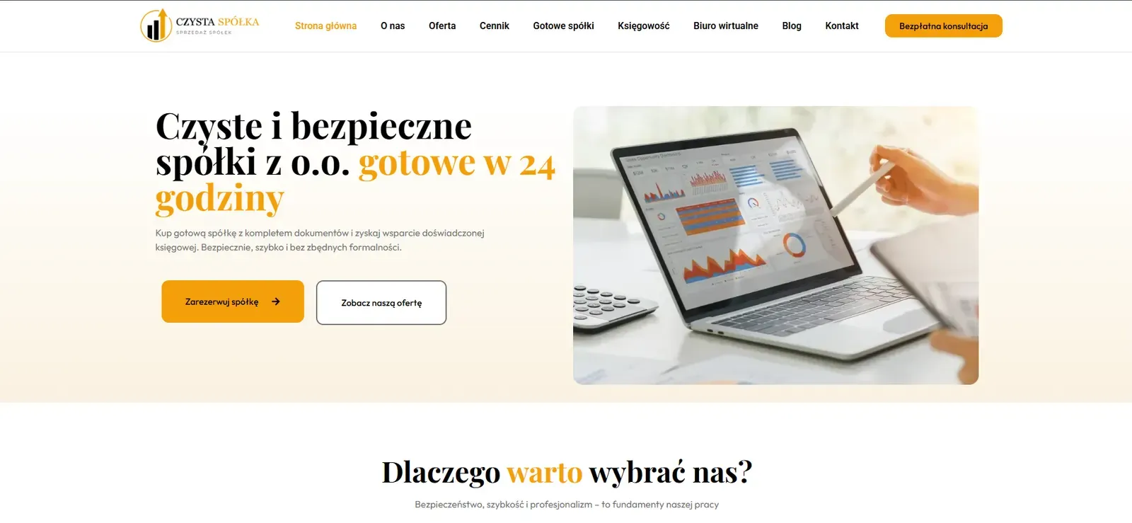 Czysta Spółka – screen strony